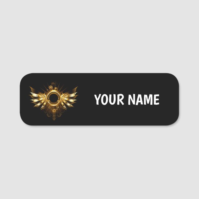 Steampunk wings name tag (Front)