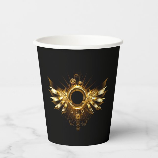Steampunk wings paper cups (Front)