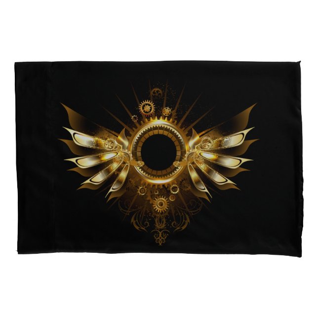 Steampunk wings pillowcase (Front-Left)