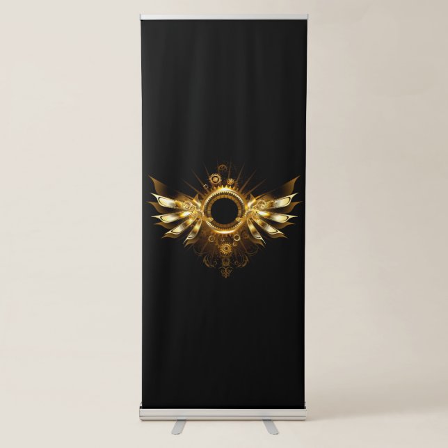 Steampunk wings retractable banner (Front)