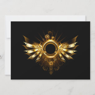 Steampunk wings save the date