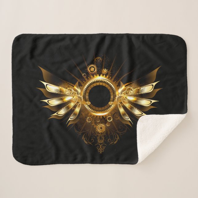Steampunk wings sherpa blanket (Front (Horizontal))