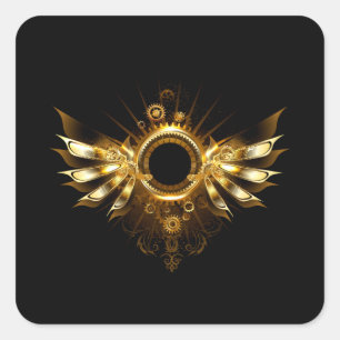 Steampunk wings square sticker