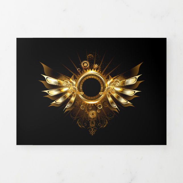 Steampunk wings Tri-Fold card (Cover)