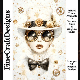 Steampunk Winter Wonderland Female Q5 Decoupage Tissue Paper