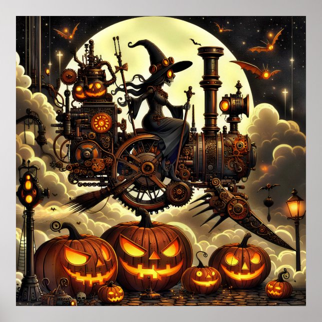 Steampunk Witch Art Poster (Front)