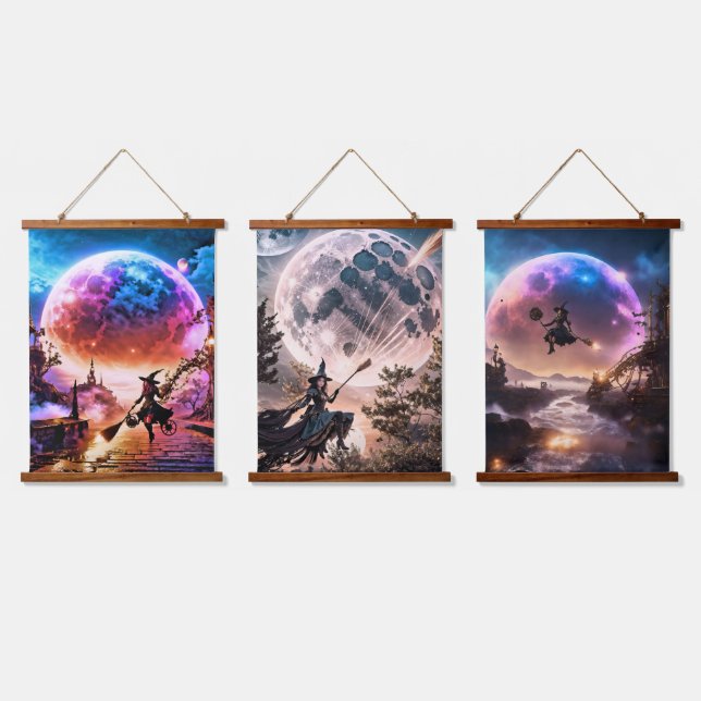 SteamPunk Witches Hanging Tapestry (Triple)