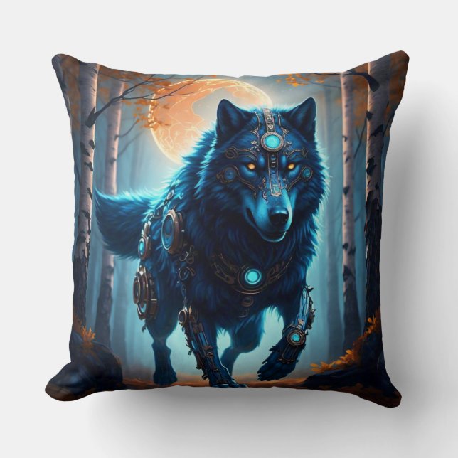 Steampunk Wolf  Cushion (Front)