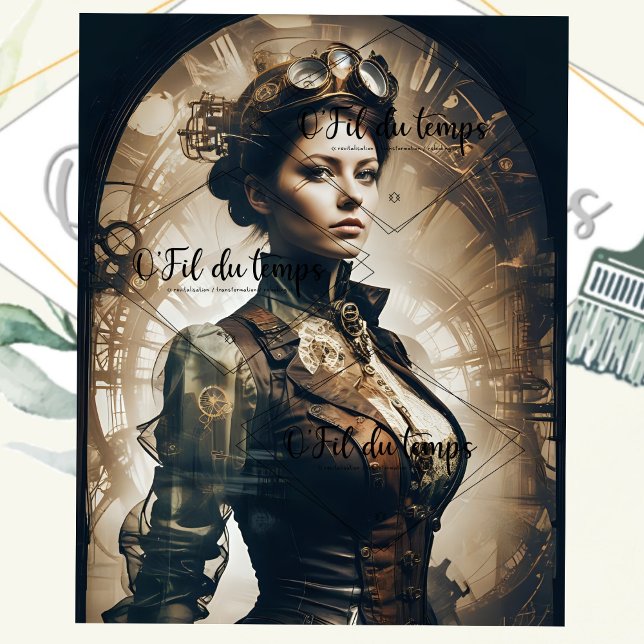 Steampunk Woman Decoupage v1 Tissue Paper (Creator Uploaded)