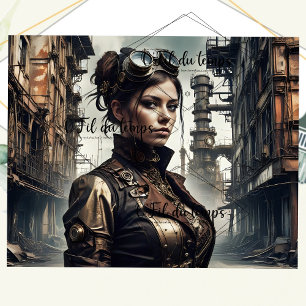 Steampunk Woman Decoupage v5 Tissue Paper
