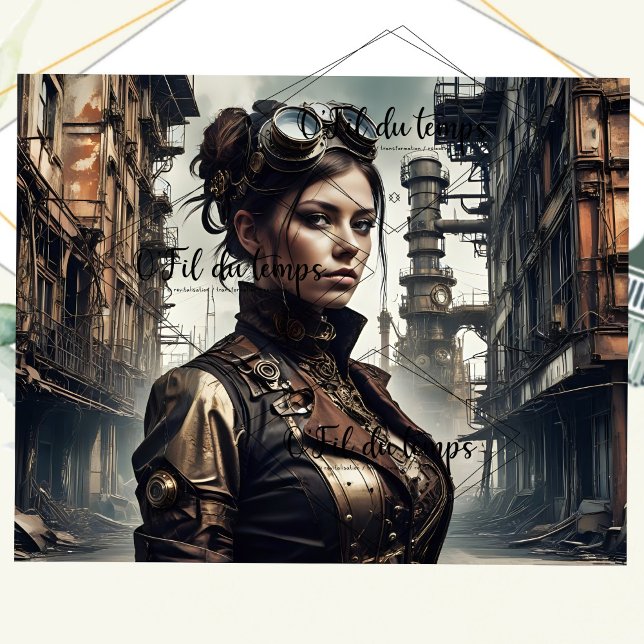 Steampunk Woman Decoupage v5 Tissue Paper (Creator Uploaded)