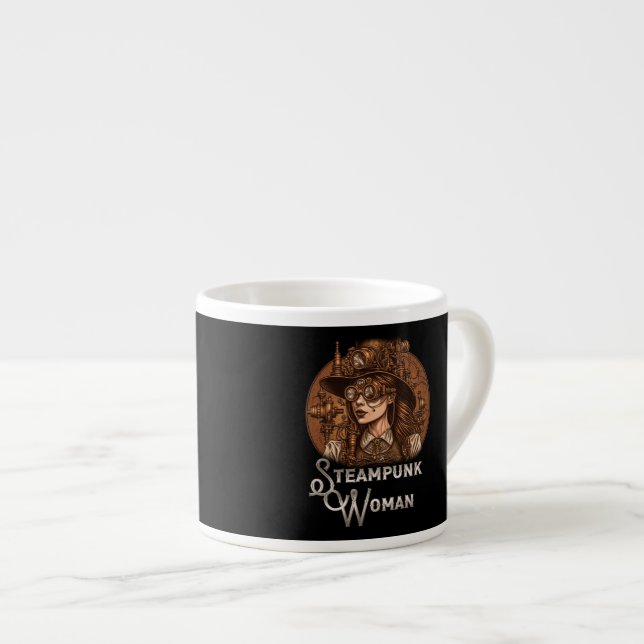 Steampunk Woman Espresso Mug  (Front Right)