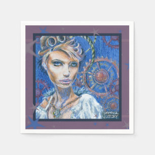Steampunk Woman Fantasy Victorian Portrait Napkin