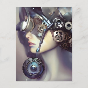 Steampunk Woman Postcard