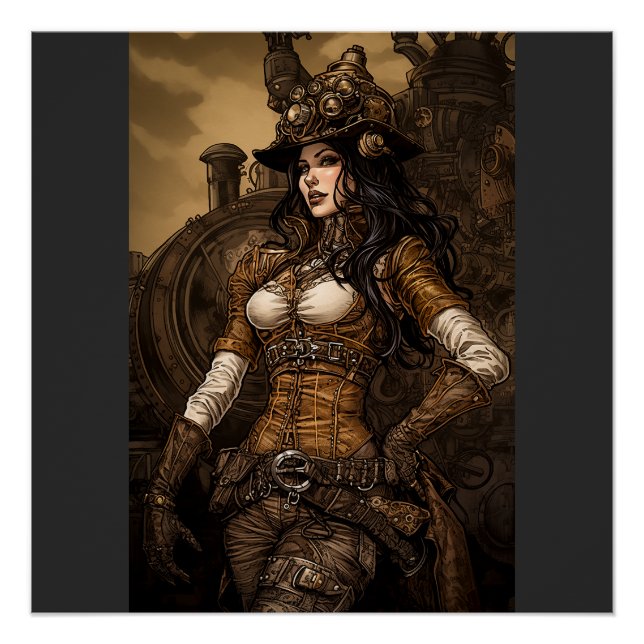 Steampunk Woman Poster (Front)