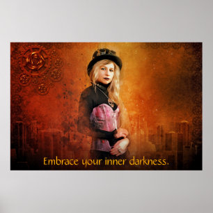 Steampunk woman poster