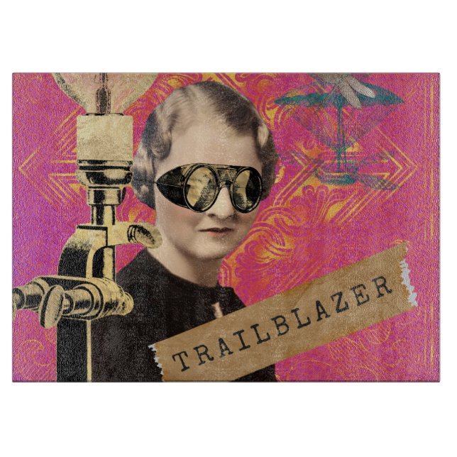 Steampunk Woman Trailblazer Pop Art  Cutting Board (Front)