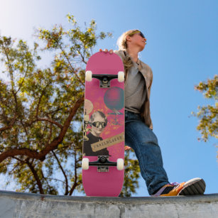 Steampunk Woman Trailblazer Pop Art   Skateboard