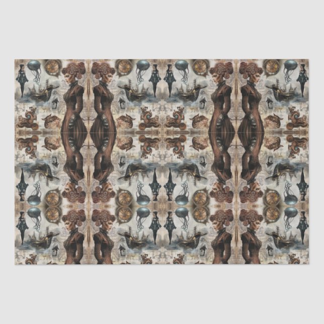 Steampunk women tissue paper (Front)
