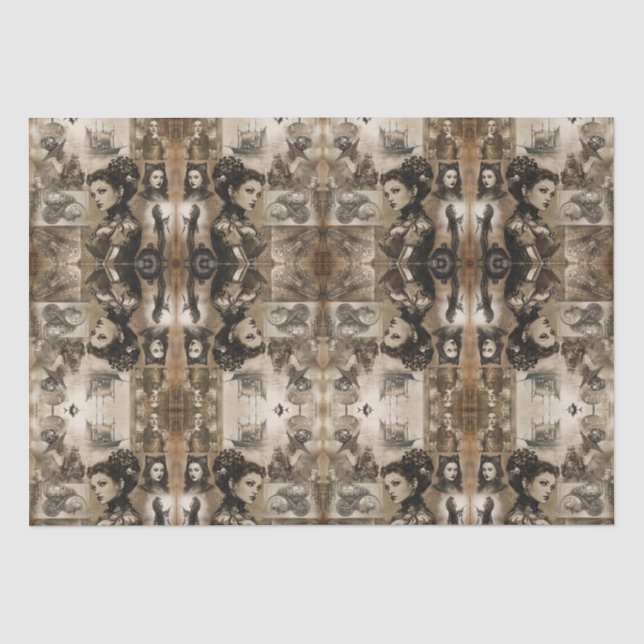 Steampunk women tissue paper (Front)