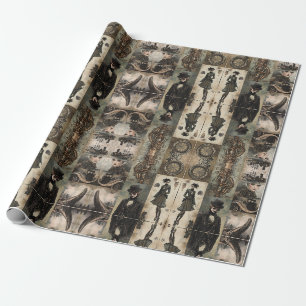 Steampunk women wrapping paper