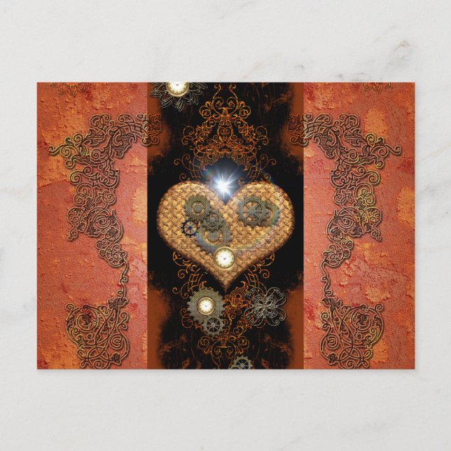Steampunk, wonderful heart postcard (Front)