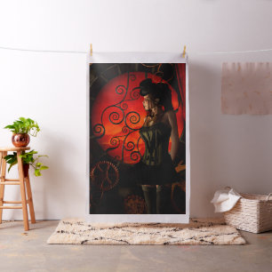 Steampunk, wonderful steampunk lady in the night fabric