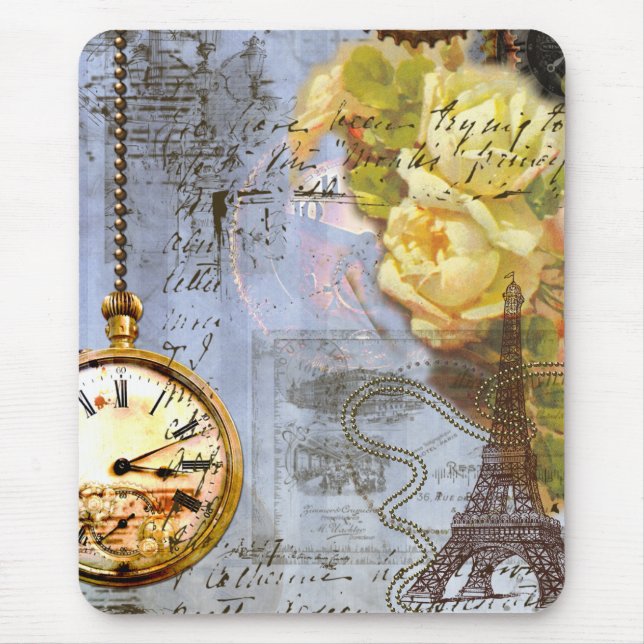 Steampunk & Yellow Roses Mouse Mat (Front)