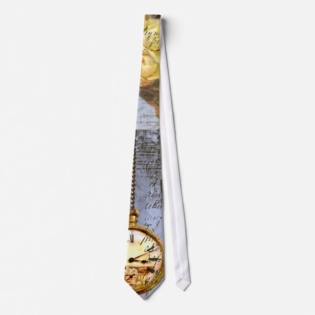 Steampunk & Yellow Roses Tie (Front)