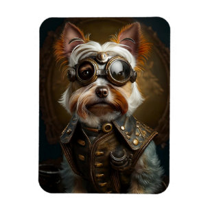 Steampunk Yorkie Magnet