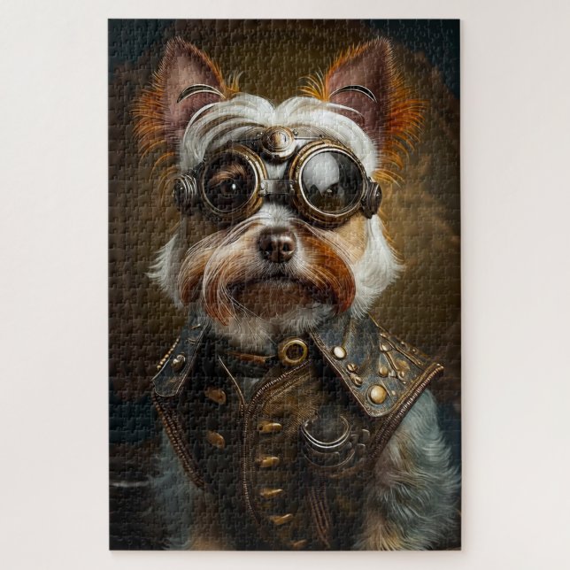 Steampunk Yorkie Puzzle (Vertical)