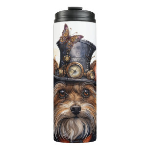 Steampunk Yorkshire Terrier Dog Thermal Tumbler