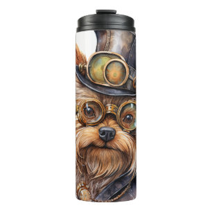 Steampunk Yorkshire Terrier Dog Thermal Tumbler