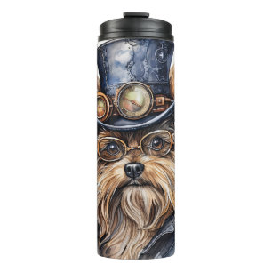 Steampunk Yorkshire Terrier Dog Thermal Tumbler