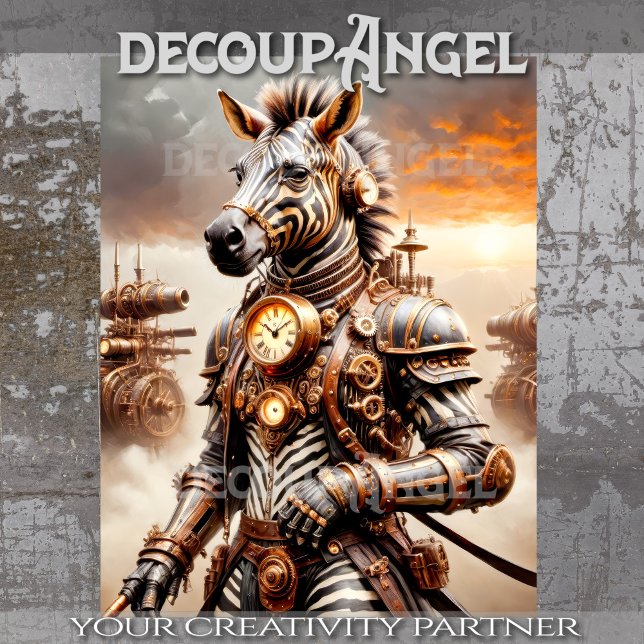Steampunk Zebra - Decoupage - Tissue Paper (Creator Uploaded)