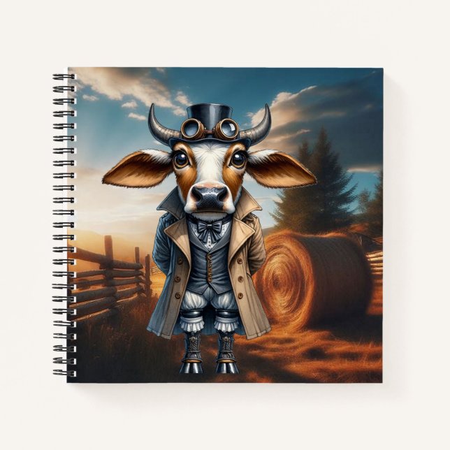 Steampunk Zebu  Notebook (Front)