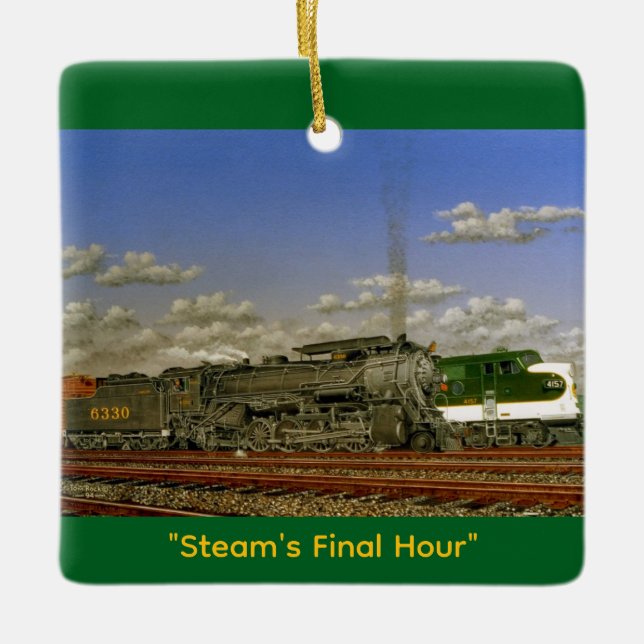 "Steam's Final Hour" by Tom Rock Ceramic Ornament (Front)