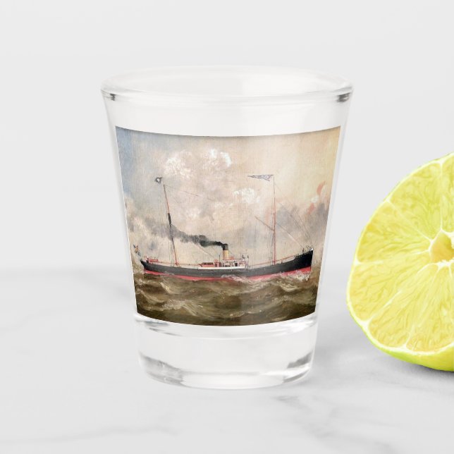 Steamship Louise 1800s Shot Glass (Front)