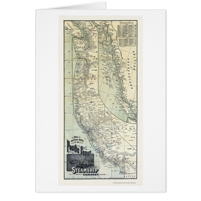 Steamship Routes Advertising Map 1891 (Front)