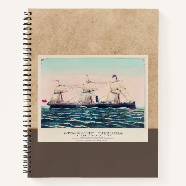 Steamship Victoria of the Anchor Line, 1876 Notebook (Front)