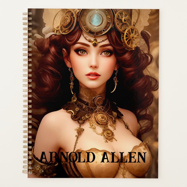 STEAMY STEAMPUNK LADY PLANNER (Front)