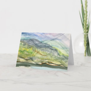 Steamy tanzanite waters - Blank inside greeting  Card