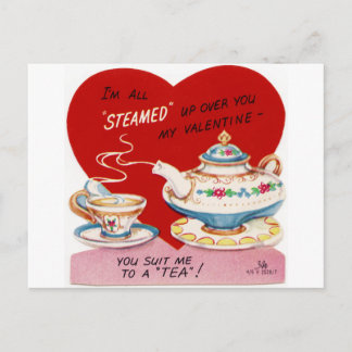 Steamy Valentine Holiday Postcard