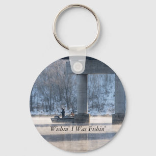 Steamy Winter Fishing Lake Taneycomo Key Chain