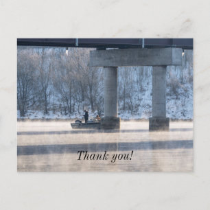 Steamy Winter Fishing Lake Taneycomo Thank You Postcard