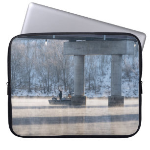 Steamy Winter Fishing Table Rock Lake Laptop Sleeve