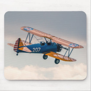 Stearman Aeroplane Soaring Through the Sky Mouse Mat