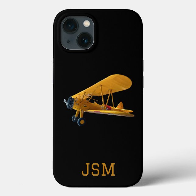 Stearman Biplane Aeroplane Photo,Aviation,Monogram Case-Mate iPhone Case (Back)