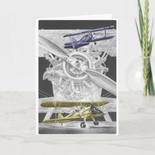 Stearman Biplane Card