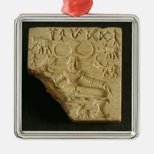 Steatite Pasupati seal, Mohenjodaro, 2300-1750 BC Metal Tree Decoration